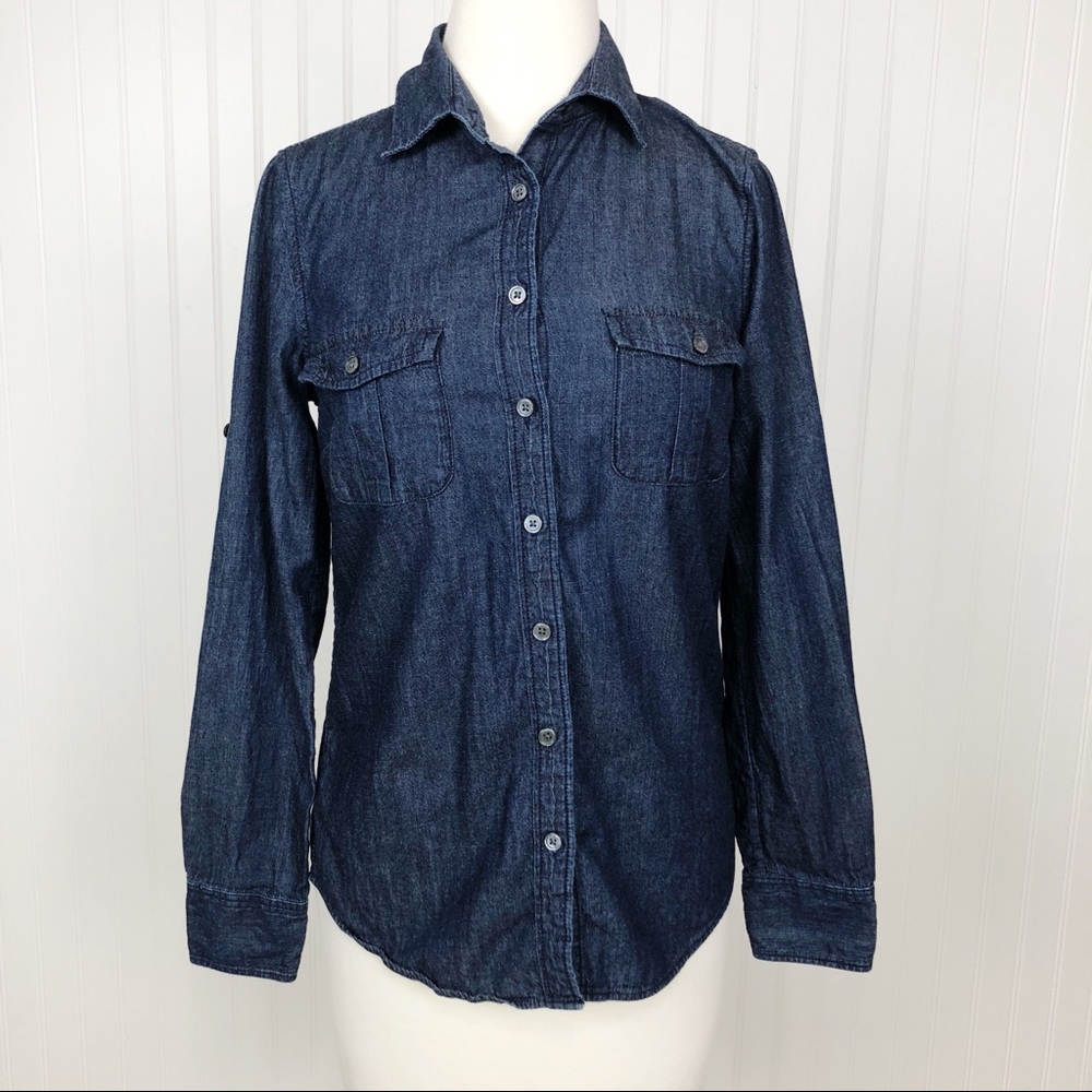 SALE $10 J Crew Denim Casual Shirt Button Up 2